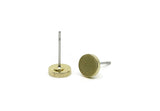 Brass Circle Earring, 10 Raw Brass Circle Stud Earrings (7x1.5mm) A5512 KAYNAK
