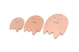 Copper Ghost Charm, Raw Copper Ghost Charms With 1 Loop, Blanks, Findings (15/20/25x0.80mm) SMP2891