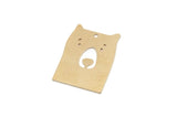 Brass Bear Charm, 6 Raw Brass Bear Shaped Charms With 1 Hole, Findings (25x18.5x0.60mm) SMP2965