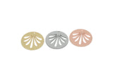 Customized Charm, For Jewelry Making Brass/Steel/Copper Geometric Shaped Flower Charm With 1 Hole, Round Personalized Jewelry (25mm) SMP3190