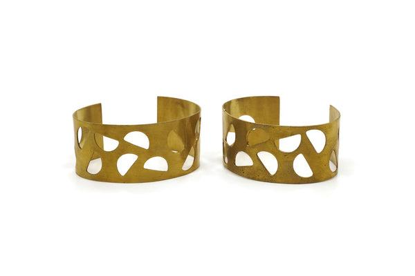Semi Circle Bracelet - Raw Brass Cuffs (150x19x0.80mm) Brc119