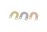 Custom Charms for Jewelry Making, Personalized Brass, Copper, Stainless Steel U Shaped Pendant With 1 Hole (25x21x0.60mm) SMP3168