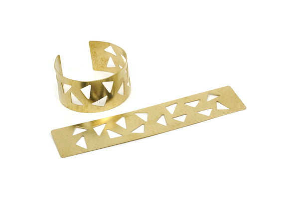 Adjustable Bangle Bracelet, Raw Brass Flat Bracelet Bangle (150x30x0.80mm) BRC097