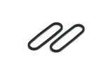 Oval Black Charm, 24 Oxidized Black Brass Oval Connectors (20x6x0.8mm) BS 1857