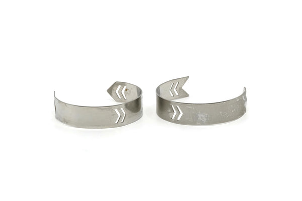 Steel Chevron Cuff - Stainless Steel Chevron Bracelet Blank Bangle (15x145x0.8mm) BRC129