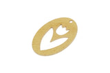 Brass Flower Charm, 6 Raw Brass Tulip Charms With 1 Hole, Oval Shaped Charms, Earring Findings (25x17x0.60mm) SMP2719