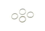 10mm Jump Rings, 50 Antique Silver Plated Brass Jump Rings (10x1mm) A0372