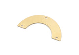 Brass Charm, 8 Raw Brass U Shaped Charms With 3 Holes (37x16x0.60mm) SMP3018