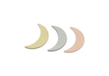 Moon Blank, Raw Brass/Stainless Steel/Raw Copper Crescent Moon Blanks, Findings (16.5x4.5x0.80mm) SMP3366
