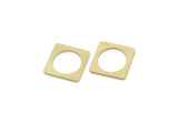 Customized Geometric Findings, 12 Raw Brass Square Shaped Charms, For Jewelry Making (13x1mm) SMP3163