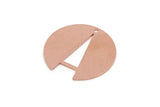 Copper Round Tag, 4 Raw Copper Round Charms With 1 Hole, Geometric Findings (24x21x0.80mm) SMP2901