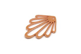 Copper Leaf Charm, 6 Raw Copper Flower Charms With 1 Hole, Findings (19x14x0.80mm) SMP2794