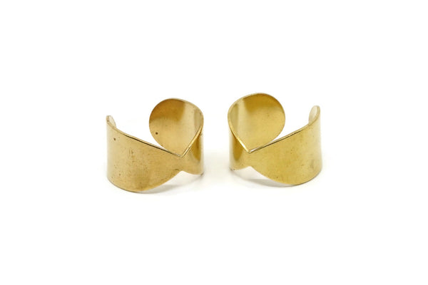 Brass Ring Setting - 5 Raw Brass Adjustable Ring Settings - (16x17mm) / 23 Gauge MN15