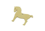 Brass Horse Charm, 8 Raw Brass Horse Charms With 1 Hole, For Jewelry Making (26x30x0.60mm) SMP3098