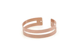 Copper Bangle, Raw Copper Adjustable Bracelet Cuff With 2 Holes (158x15x0.80mm) SMP3254