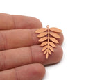 Copper Leaf Charm, 2 Pieces Raw Copper Branch Charms With 1 Loop, Findings (37x24.5x0.80mm) SMP2806