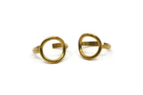 Adjustable Circle Ring, 5 Raw Brass Adjustable Circle Rings - (12.5mm) Mn14
