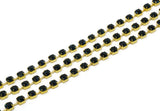 Rhinestone Chain, 1 Meter Montana Crystal Rhinestone Chain With Brass Frame (6mm) Z099