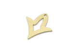 Brass Tulip Charm, 24 Raw Brass Tulip Charms With 1 Hole, Pendant Charms (16x15x0.80mm) SMP3035
