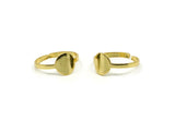 Gold Adjustable Ring, 4 Gold Plated Brass Adjustable Round Rings N0088 H0433