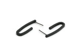 Black Bar Stud, 4 Oxidized Black Brass Bar Stud, Ear Studs (32x10x2mm) E328 S753