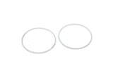 38mm Circle Connectors, 8 Silver Tone Brass Circle Connectors, Findings (38x1x1mm) BS 1086