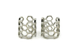 Silver Honeycomb Ring, Silver Tone Adjustable Honeycomb Rings N0014 H0429