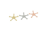 Custom Star Charms for Jewelry Making, Personalized Brass, Copper, Stainless Steel Star Pendant With 1 Loop (25x25mm) SMP3140