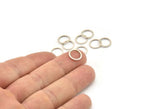 10mm Circle Connectors - 50 Antique Silver Plated Brass Circle Connectors (10x1x0.80mm) A6167