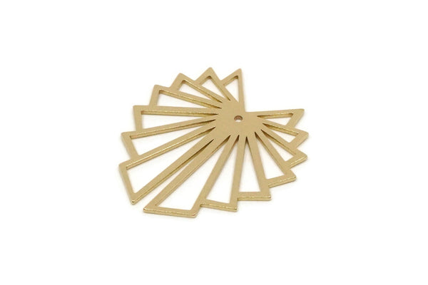 Brass Charm, 4 Raw Brass Charms With 1 Hole (32x29.5x0.80mm) SMP2923