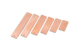 Copper Customized Bar, Raw Copper Rectangle Stamping Blank Charms With 2 Holes (15/20/25/30/35/40x8x0.80mm) SMP2887