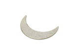 Silver Moon Blank, 4 Antique Silver Plated Brass Crescent Moon Blanks, Stamping Blanks (35x9x0.80mm) M388