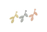 Custom Leaf Charms for Jewelry Making, Personalized Brass, Copper, Stainless Steel Branch Pendant With 1 Loop, Nature (25x12mm) SMP3143