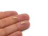 Semi Circle Charm, 24 Raw Brass Tiny Half Moon Charms With 2 Holes, Connector Findings (4x8x0.60mm) SMP2877