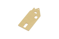 Brass House Charm, 6 Raw Brass House Shaped Charms With 1 Hole, Earrings, Findings (30x14x0.60mm) SMP2752