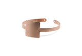 Copper Bangle Bracelet, Raw Copper Adjustable Square Bracelet Cuff With 2 Holes (158x5x0.80mm) SMP3245