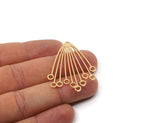 Gold Fringed Charm, 2 Gold Plated Brass Fringe Shaped Charms With 1 Hole (44x32x0.80mm) SMP0362 A0479