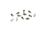 Ball Chain Connector, 50 Antique Silver Plated Brass Ball Chain Connector Clasps For 0.80 To 1mm Ball Chain, Findings (5x2mm)  BS 2355