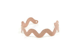 Copper Bangle Bracelet, Raw Copper Adjustable Wavy Bracelet With 2 Holes (146x6x0.80mm) SMP3252
