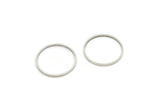 Silver Circle Connector, 12 Antique Silver Plated Brass Circle Connectors, Findings (22x1.5x0.80mm) A5582