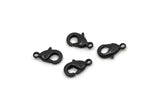 Black Parrot Clasp, 12 Oxidized Black Brass Lobster Claw Clasps  (12x6mm) bh502 A0399