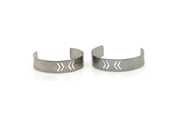 Steel Cuff Bracelet - Stainless Steel Cuff Chevron Bracelets (15x145x0.80mm) Stl012 BRC134