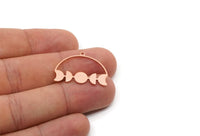 Copper Moon Charm, 2 Pieces Raw Copper Moon Phases Charms With 1 Loop, Earring Findings (20x28x0.80mm) SMP2823