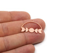 Copper Moon Charm, 2 Pieces Raw Copper Moon Phases Charms With 1 Loop, Earring Findings (20x28x0.80mm) SMP2823