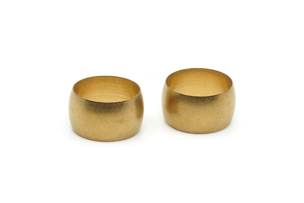 Smooth Band Rings - 4 Raw Brass Smooth Band Wide Ring Settings (21x11.5mm) Mn55