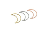 Moon Charm, Raw Brass/Stainless Steel/Raw Copper Crescent Moon Charms, Findings (18x6x0.80mm) SMP3369