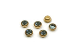 Brass Bead, 12 Raw Brass Black Diamond Crystal Rhinestones Settings Pad SS18 S213