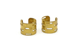 Geometric Ring Setting - 5 Raw Brass Adjustable Geometric Ring Settings (16x17mm) 23 Gauge MN23