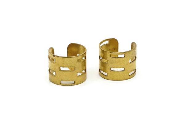 Geometric Ring Setting - 5 Raw Brass Adjustable Geometric Ring Settings (16x17mm) 23 Gauge MN23