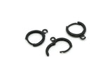 Black Leverback, 8 Oxidized Black Brass Leverback Earrings, Findings (12x15mm) K623 S147